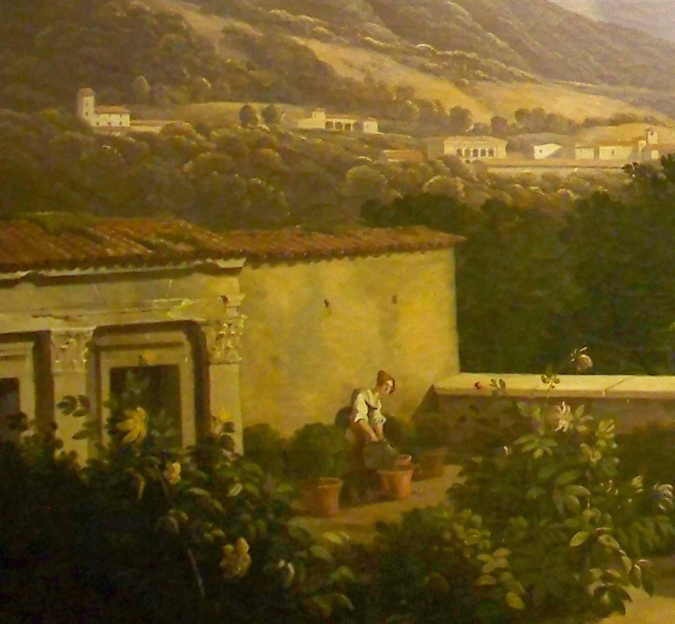 3-Luigi Basiletti –La veduta della Franciacorta dal giardino di Villa Ducco a Camignone-dettaglio 